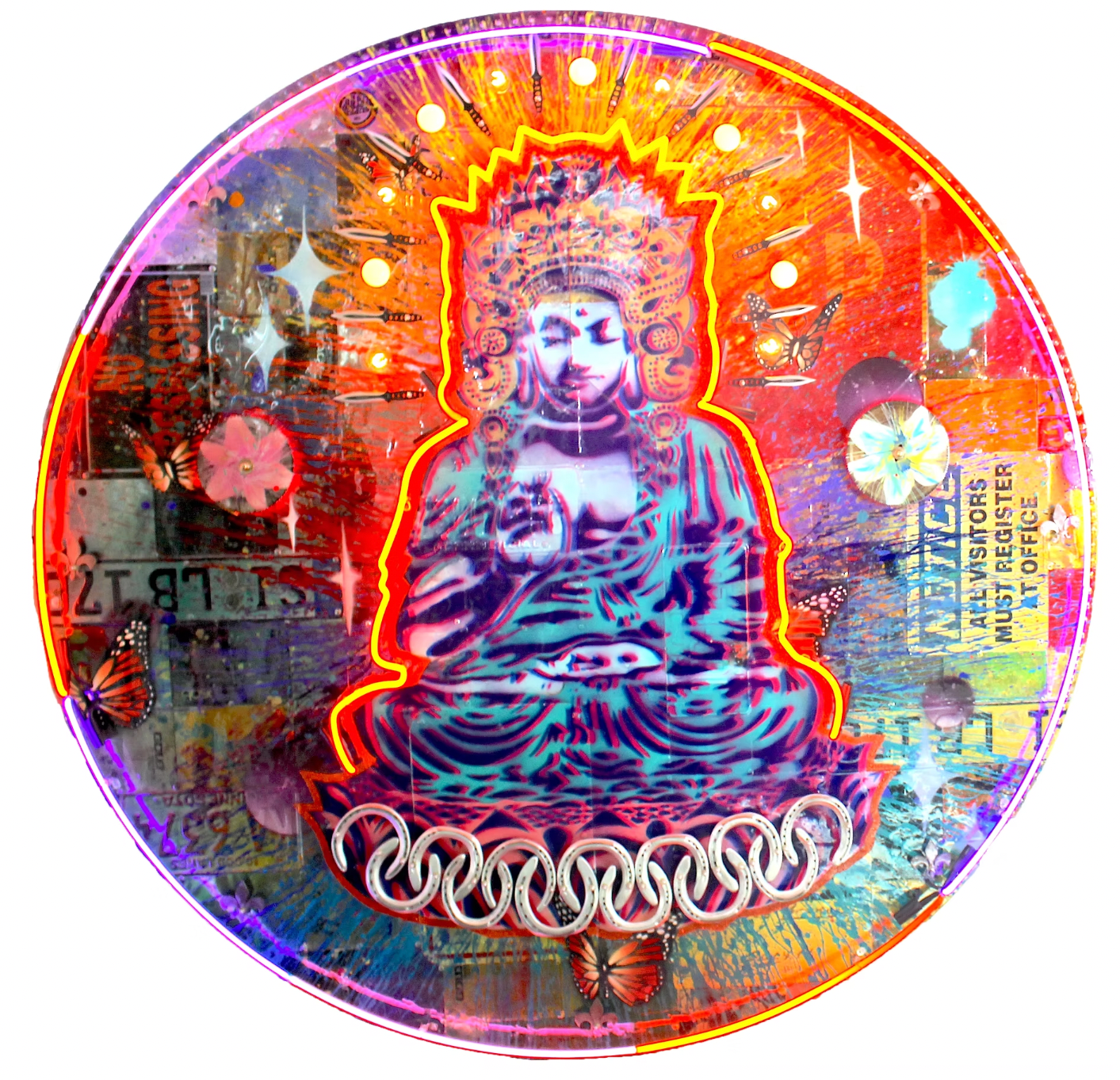 Peaceful Warrior - Rainbow Neon